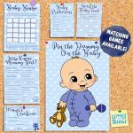 Baby Shower Certificate - Party Game Prize - Blue - Top Quality - 10 Pack