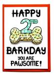 2nd Barkday Dog Birthday Card, Second Birthday Card For Dog, Fur Baby, Furry Child, Puppy, Pet