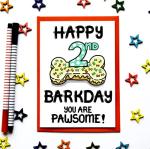 2nd Barkday Dog Birthday Card, Second Birthday Card For Dog, Fur Baby, Furry Child, Puppy, Pet