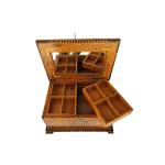 Thuja wood jewelry box lockable wooden chest with two levels jewelry storage box wooden box with a mirror