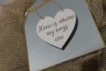 MadeAt94 Home Is Where My Boys Are Heart Plaque Gift for Mum Mummy and Grandparents