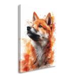 Korean Jindo Painted Illustration Art Print | Dog Portrait, Canine Decor, Animal Art, Vibrant Brushwork, Wall Art Collectible