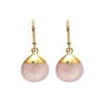 Gempires Natural Rose Quartz Pear Dangle Earring Crystal Jewelry Handmade Boho Earring For Women Handmade Gemstone Earrings Gifts.