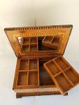 Thuja wood jewelry box lockable wooden chest with two levels jewelry storage box wooden box with a mirror