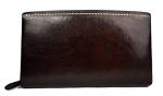 Leather clutch leather zipped bag big leather clutch zipper pouch leather zipper pouch dark brown leather clutch zipper clutch bag handbag