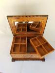 Thuja wood jewelry box lockable wooden chest with two levels jewelry storage box wooden box with a mirror