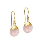 Gempires Natural Rose Quartz Pear Dangle Earring Crystal Jewelry Handmade Boho Earring For Women Handmade Gemstone Earrings Gifts.