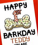 Barkday Card For Dog 1st Birthday, Personalised Dog Birthday Card For Fur Baby, Barkday card, Family Pet