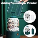 HHMRTYDG Makeup Storage Box Rotating Jewelry Organizer Earring Holders with 5-Layer Jewelry Box 2 Drawers Dust-Proof Cover Jewelry Box(A)