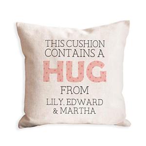 Manta Makes Personalised cushion contains a hug from peach | gift for mothers day birthday or christmas from son or daughter | presents for friend her women | best Mother Mam Mammy | distance love