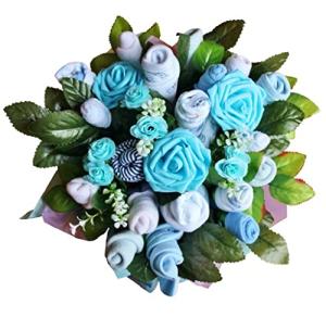 Beautiful Baby Clothes Bouquet for a Boy (3-6, Blue)