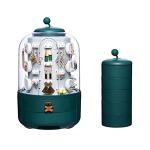 HHMRTYDG Makeup Storage Box Rotating Jewelry Organizer Earring Holders with 5-Layer Jewelry Box 2 Drawers Dust-Proof Cover Jewelry Box(A)