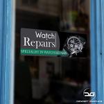 Watch Repairs Specialists Sticker Window Decal Sign Advert (Small - 30cm x 10cm)