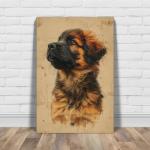 Estrela Mountain Dog Painted Illustration Art Print - Canine Portrait, Vibrant Detailing, Home Decor, Pet Lovers, Collectible Art