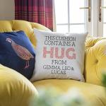 Manta Makes Personalised cushion contains a hug from peach | gift for mothers day birthday or christmas from son or daughter | presents for friend her women | best Mother Mam Mammy | distance love