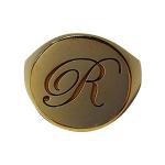 Men's 9ct gold Yellow Gold One letter Personalised Initial ring 7.8 g 20 mm