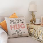 Manta Makes Personalised cushion contains a hug from peach | gift for mothers day birthday or christmas from son or daughter | presents for friend her women | best Mother Mam Mammy | distance love