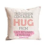 Manta Makes Personalised cushion contains a hug from peach | gift for mothers day birthday or christmas from son or daughter | presents for friend her women | best Mother Mam Mammy | distance love