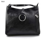 Luxury Women's Leather Handbag - Black Shoulder Bag - Italian Made - Elegant and Stylish Women's Purse
