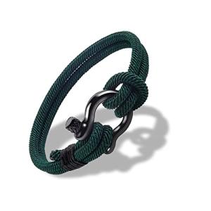 To My Dad Horseshoe Buckle Casual Bracelet,Stainless Steel Bracelet,Punk Temperament Handmade Bracelet Bangle Wristband Graduation Birthday Gift (green, Dad)