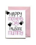 Pawsome Mothers Day Card From The Dog, Mum Card for Mothers Day from Cat, Puppy, Pet mummy