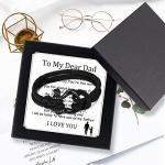 To My Dad Horseshoe Buckle Casual Bracelet,Stainless Steel Bracelet,Punk Temperament Handmade Bracelet Bangle Wristband Graduation Birthday Gift (green, Dad)