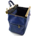 Ladies leather handbag doctor bag handheld shoulder bag medical purse blue made in Italy