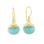 Gempires Green Amazonite Teardrop Dangle Earring for Women Gemstone Handmade Jewelry Dainty Simple Crystal Earrings Gifts