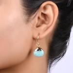 Gempires Green Amazonite Teardrop Dangle Earring for Women Gemstone Handmade Jewelry Dainty Simple Crystal Earrings Gifts