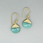 Gempires Green Amazonite Teardrop Dangle Earring for Women Gemstone Handmade Jewelry Dainty Simple Crystal Earrings Gifts