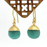 Gempires Green Amazonite Teardrop Dangle Earring for Women Gemstone Handmade Jewelry Dainty Simple Crystal Earrings Gifts