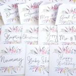 New Home Card | Congratulations New Homeowners Card | Rainbow Spring Summer Florals | Card for Friend sister Mum Colleague Neighbour | 148mm Square Modern Greeting Card