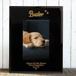 Personalised Pet Memorial Photo Frame Always In Our Hearts Dog Photo Frame Gift In Loving Memory of beloved Pet Black Glass