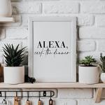 Alexa Cook The Dinner Print - Kitchen Dining Room Wall Art - Funny Quote A5 A4 A3 Unframed Black And White Typography Print Picture Poster Home Décor