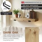 Top Notch Home & Living Wooden Board Wall Shelf, Handcrafted Rustic Wooden Shelves, Hand Made Wood Board Shelves, Wooden Rustic Board Shelving, Incl 2 Up Brackets per Shelf (Dark Oak, 160cm)