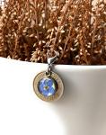 Cotswold Crafts By Emma Forget-Me-Not Bridal Charm - Handmade Blue, Silver Sixpence Gift for Bride, Garter or Bouquet Accessory - Locally Pressed Forget Me Not Flower for Bridal Showers and Weddings