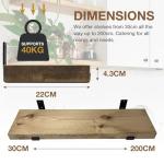 Top Notch Home & Living Wooden Board Wall Shelf, Handcrafted Rustic Wooden Shelves, Hand Made Wood Board Shelves, Wooden Rustic Board Shelving, Incl 2 Up Brackets per Shelf (Dark Oak, 160cm)