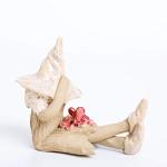 Shy fairy garden figurine, ceramic pixie plant pot ornament 11cm tall