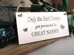 MadeAt94 Great Nanny Kitchen Christmas Gifts Sign from Grandchildren Birthday