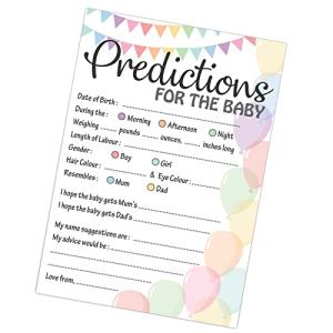 Baby Prediction Cards - 10 Players - Perfect Baby Shower Party Game! (Neutral/Rainbow)