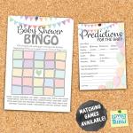 Baby Prediction Cards - 10 Players - Perfect Baby Shower Party Game! (Neutral/Rainbow)