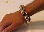 MEN'S 9.5 INCH Belcher Bracelet Cast in 925 Silver 84g Dipped in 9ct Gold 20 x 10 mm !