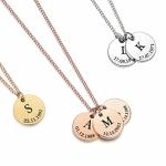 TMT Personalised necklace for women | Initial necklace with date engraved (Silver, Gold, Rose Gold) | Customised pendant Ideal personalised birthday gift for Mother Daughter Grandmother Sister Auntie