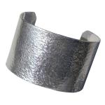 925 Sterling Silver Solid Cuff Bracelet Hand Hammered - Gift Boxed - Lesley H Phillips