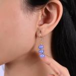 Gempires Purple Tanzanite Dangle Drop Earrings for Women Gemstone December Birthstone Handmade Crystal Jewelry Hypoallergenic Gold Plated Hooks Gift For Her