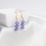 Gempires Purple Tanzanite Dangle Drop Earrings for Women Gemstone December Birthstone Handmade Crystal Jewelry Hypoallergenic Gold Plated Hooks Gift For Her