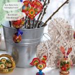 Traditional Hand Painted Rooster Ornament Wooden Easter and Christmas Hanging Decor 4.3 x 3.3 x 0.2 in Ukrainian Artisan Craft Collectible Gift