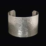 925 Sterling Silver Solid Cuff Bracelet Hand Hammered - Gift Boxed - Lesley H Phillips
