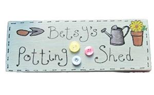 Personalised Potting Shed Sign, Hand Painted Wooden Greenhouse Plaque, Garden, Allotment, Flower Garden, Fairy Garden