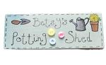 Personalised Potting Shed Sign, Hand Painted Wooden Greenhouse Plaque, Garden, Allotment, Flower Garden, Fairy Garden